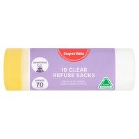 SuperValu Clear Refuse Sacks (10 Piece)