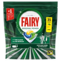 Fairy Original Power All in One Lemon Dishwasher Tablets (35 Piece)