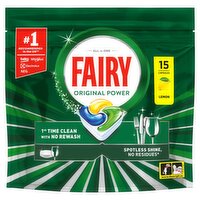 Fairy Original Power All in One Lemon Dishwasher Tablets 15 Capsules (15 Piece)