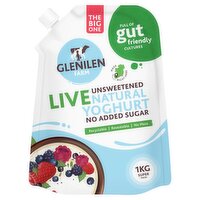 Glenilen Farm Live Unsweetened Natural Yoghurt Pouch (1 kg)