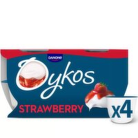 Danone Oykos Strawberry Luxury Greek Style Yoghurt Dessert 4 Pack (110 g)
