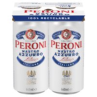 Peroni Nastro Azzurro Beer Can 4 Pack (440 ml)