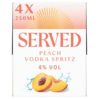 Served Peach Vodka Spritz Can 4 Pack (250 ml)