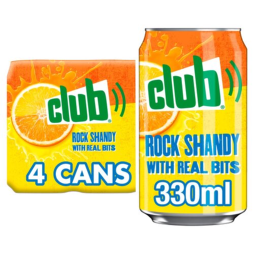 Club Rock Shandy Cans 4 Pack (330 ml)