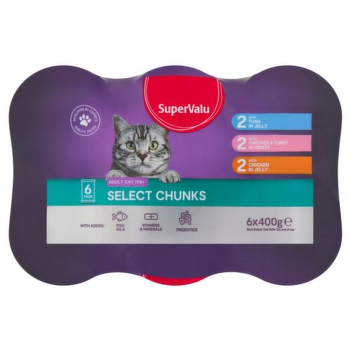 SuperValu Select Chunks Variety Cat Food Cans 6 Pack (400 g)