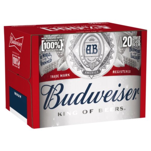 Budweiser Lager Bottles 20 Pack (300 ml)