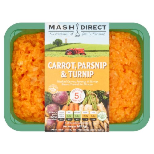 Mash Direct Gluten Free Carrot, Parsnip & Turnip Mash (400 g)