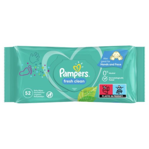 Pampers Fresh & Clean Baby Wipes (52 Piece)