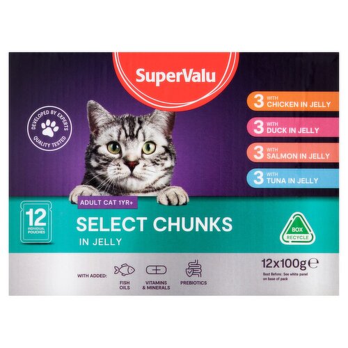 SuperValu Select Chunks In Jelly Cat Food 12 Pack (1.2 kg)