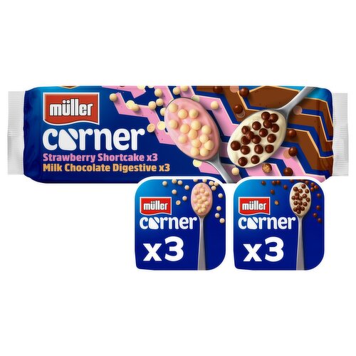 Muller Corner Strawberry Shortcake and Milk Chocolate Digestive 6 Pack (124 g)