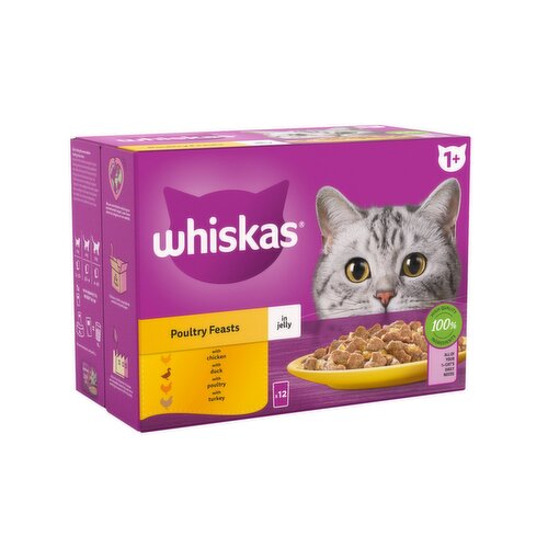 Whiskas Core 1+ Poultry Selection In Jelly 12 Pack (85 g)