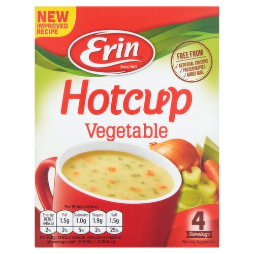 Erin Hotcup Vegetable Soup 4 Pack (49 g)