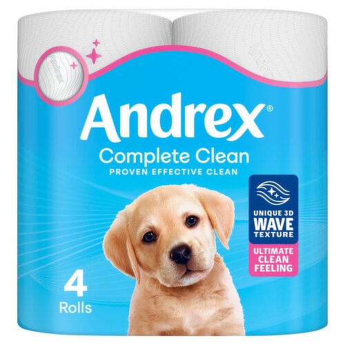 Andrex Complete Clean Toilet Tissue (4 Roll)