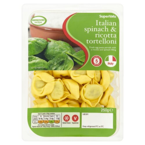 Supervalu Italian Spinach & Ricotta Tortelloni Pasta (250 g)
