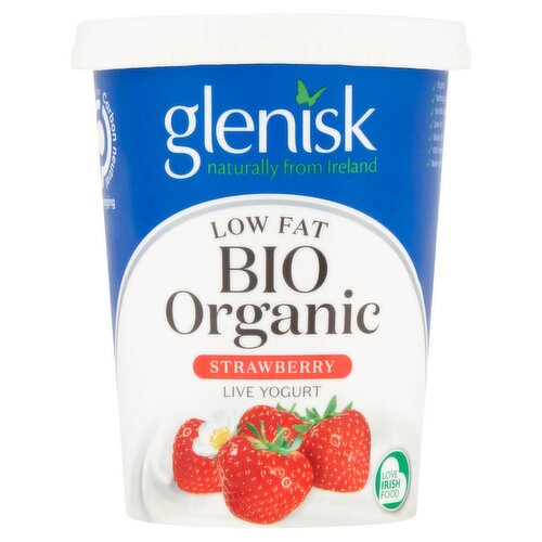 Glenisk Organic Low Fat Strawberry Yogurt (450 g)