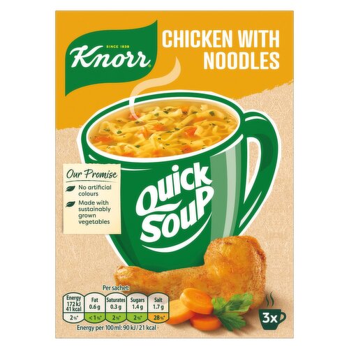 Knorr Quick Soup Chicken with Noodles 3 Portions (36 g)