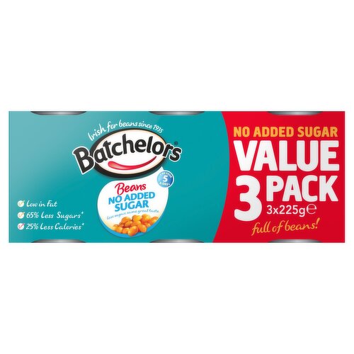 Batchelors No Added Sugar Baked Beans 3 Pack (225 g)