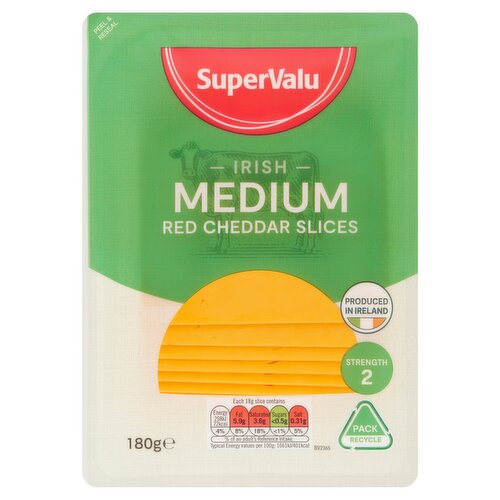 SuperValu Medium Red Cheddar Slices (180 g)