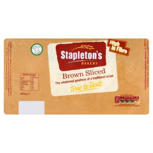 Stapletons Large Sliced Brown  (800 g)