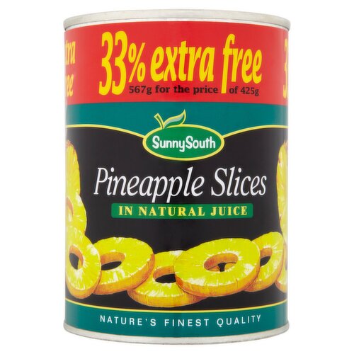 Sunny South Pineapple Slices in Juice 33% Extra Free (567 g)