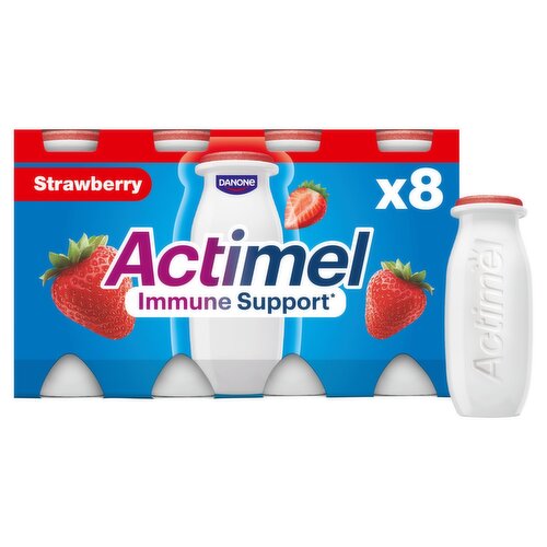 Danone Actimel Strawberry Yogurt Drink 8 Pack (100 g)