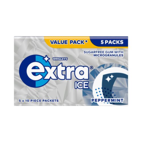 Wrigley's Extra Ice Peppermint Chewing Gum 5 Pack Value Pack (14 g)