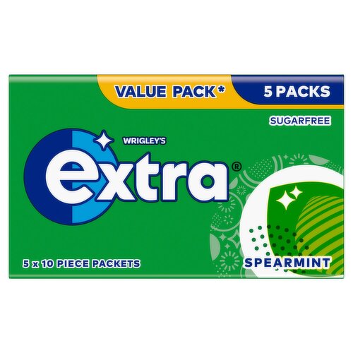 Wrigley's Extra Spearmint Chewing Gum 5 Pack Value Pack (14 g)