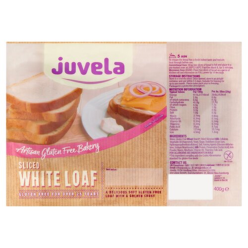 Juvela Gluten Free White Loaf Sliced (400 g)