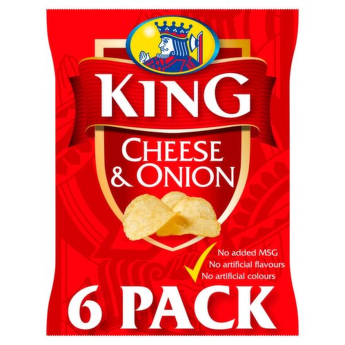 King Cheese & Onion Crisps 6 Pack (25 g)