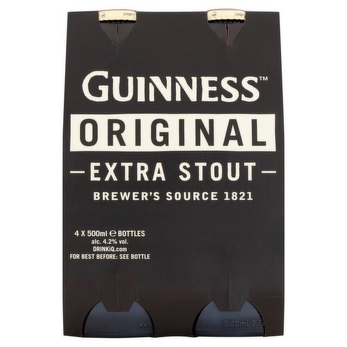 Guinness Stout Bottles 4 Pack (500 ml)