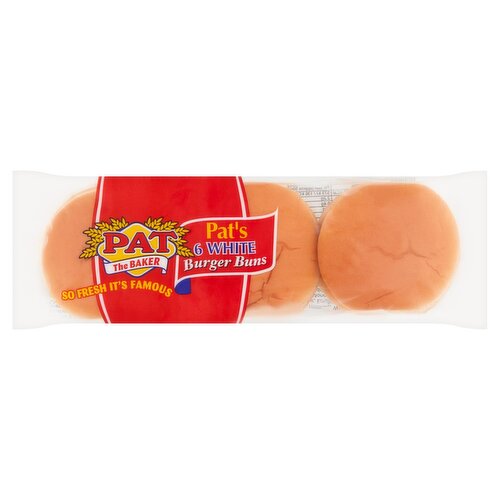 Pat The Baker White Burger Buns 6 Pack (6 Piece)