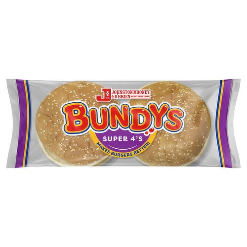 Bundys Super 4s Buns 4 Pack (320 g)