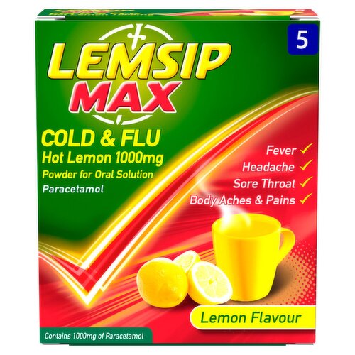 Lemsip Max Cold and Flu Lemon Sachets (5 Piece)