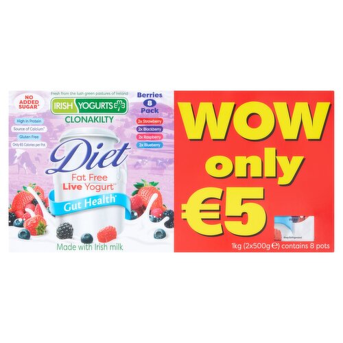 Irish Yogurts Diet Berries Yogurt Variety 8 Pack (125 g)