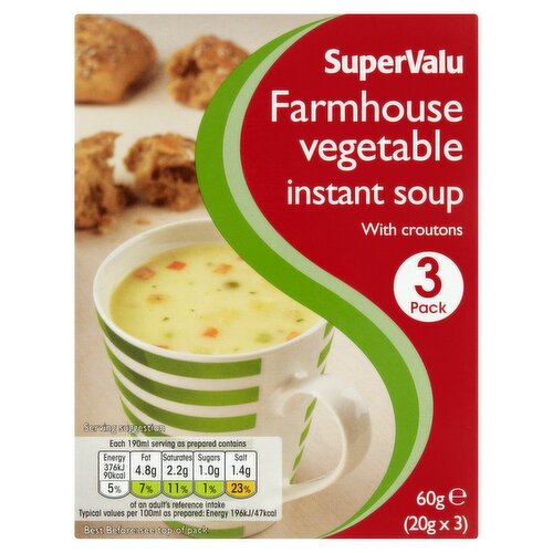 SuperValu Farmhouse Vegetable Instant Soup 3 Pack (60 g)