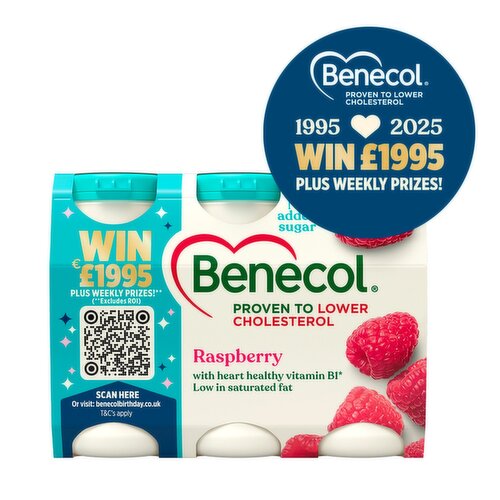Benecol Cholesterol Lowering Raspberry Yogurt Drink 6 Pack (405 g)