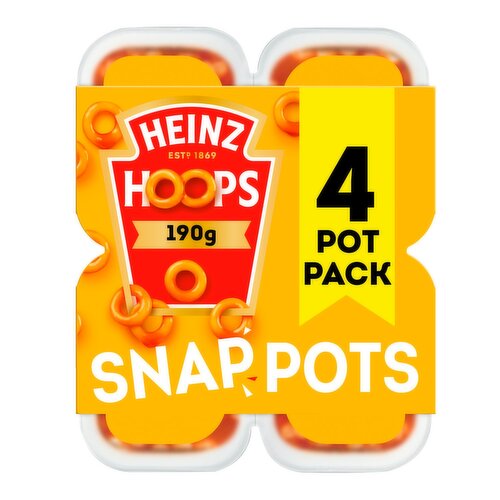 Heinz Hoops 4 Pack Snap Pots (760 g)