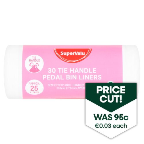 SuperValu Tie Handle Pedal Bin Liner 25L (30 Piece)