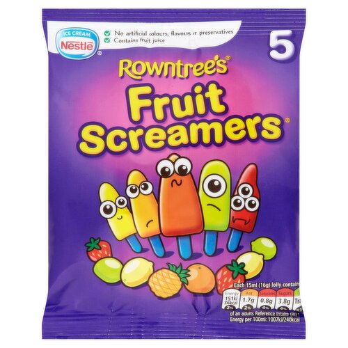 Rowntree's Fruit Screamers Ice Lollies 5 Pack (75 ml)