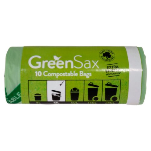 Greensax 13l Compostable Bags (10 Piece)