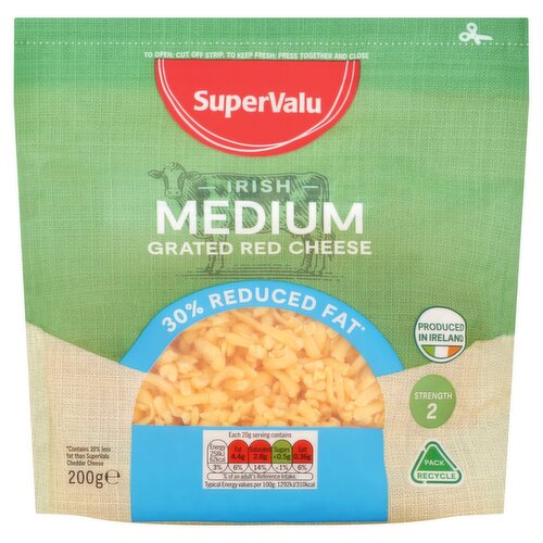 SuperValu Light Red Grated Cheddar Cheese (200 g)