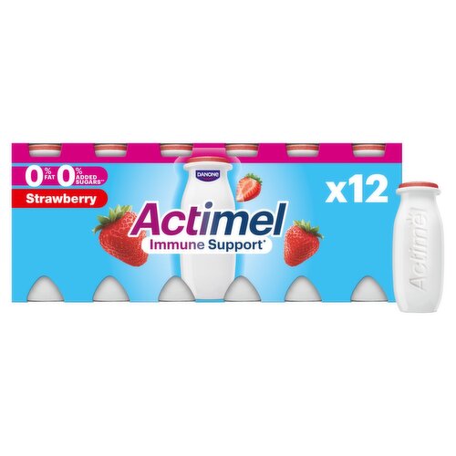 Danone Actimel Strawberry 0% 12 Pack (100 g)