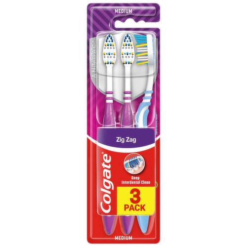 Colgate Zig Zag Flexible Medium Toothbrush 3 Pack (1 Piece)