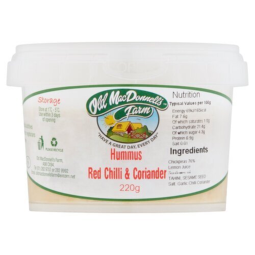 Old MacDonnells Farm Hummus Red Chilli &CORIANDER (220 g)