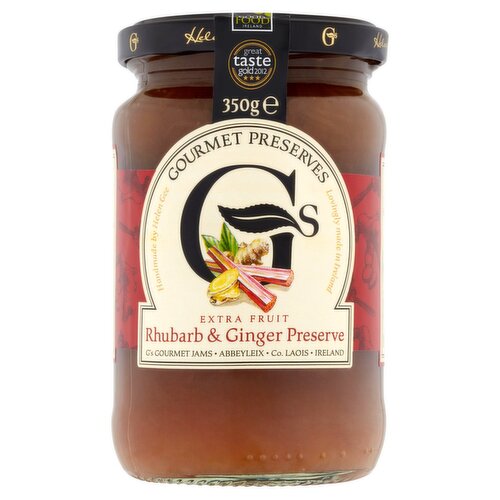 G's Gourmet Preserves Extra Fruit Rhubarb & Ginger Preserve (340 g)