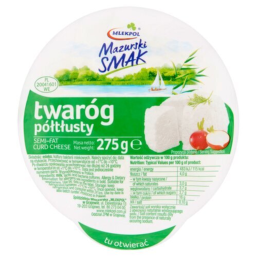 Mlekpol Semi-Fat Curd Cheese (275 g)