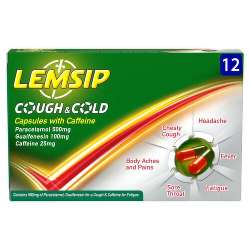 Lemsip Cough & Cold Capsules with Caffeine  (12 Piece)