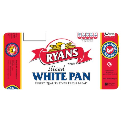 Ryan Sliced White Pan (600 g)