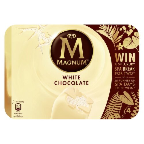 Magnum White Chocolate Ice Cream 4 Pack (110 ml)