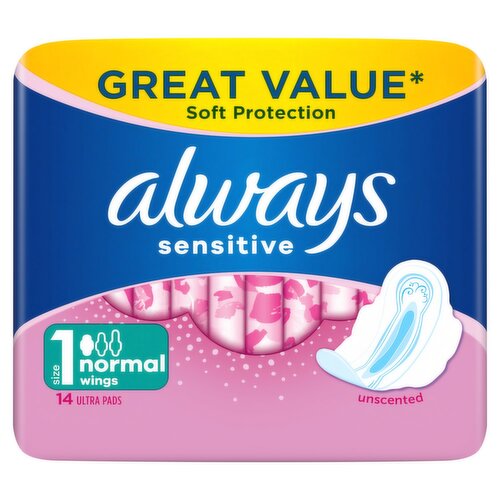 Always Sensitive Ultra Normal Pads With Wings  (14 Piece)